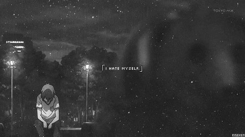 Anime animeboy monochrome sad GIF by Mel