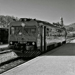 blackandwhite train