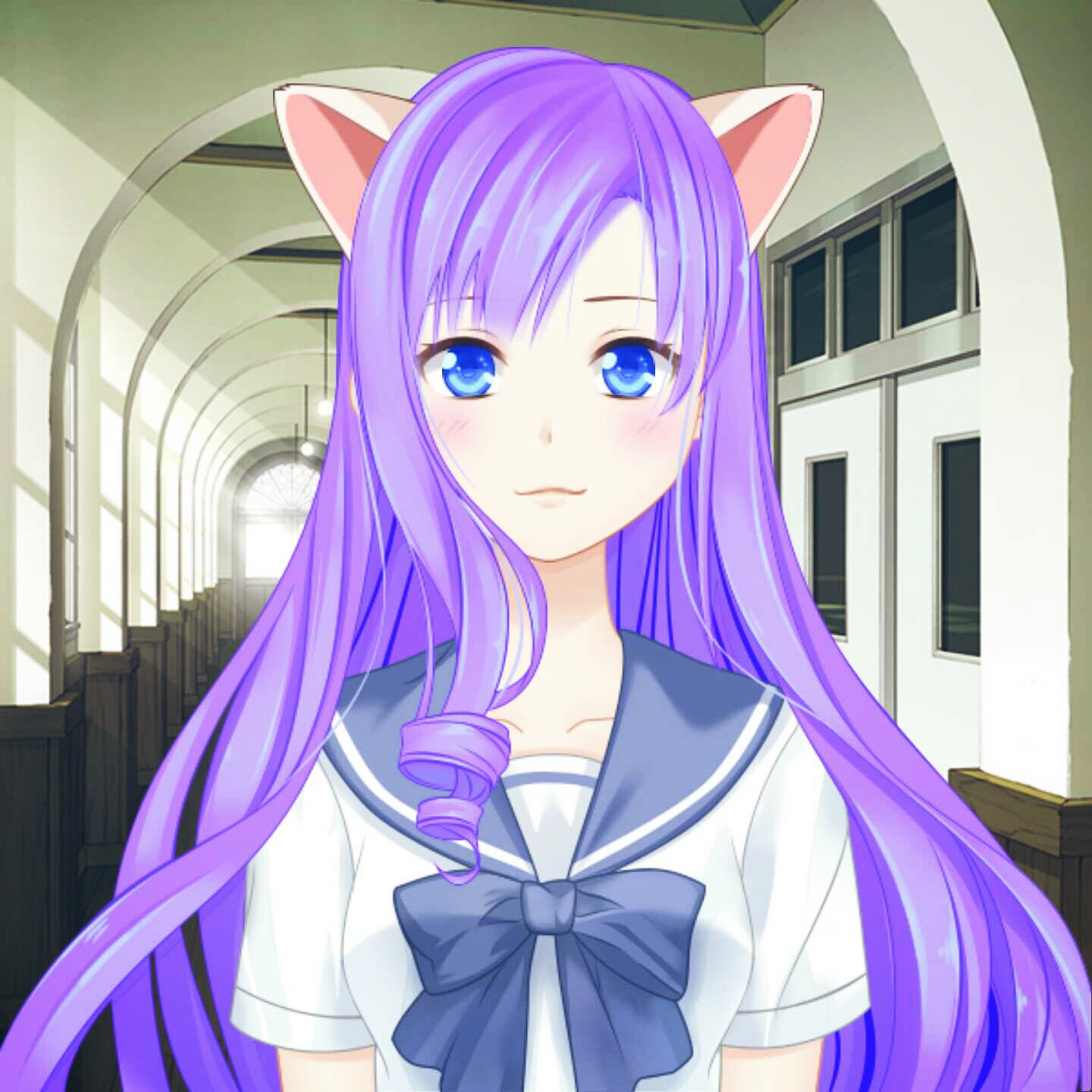 Me in anime version~ anime girl cat cute kawaii innocen...